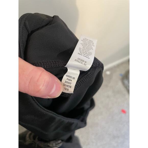 Athleta Black Asym Mesh Sonartight Athletic Leggings Size Large - Picture 15 of 15